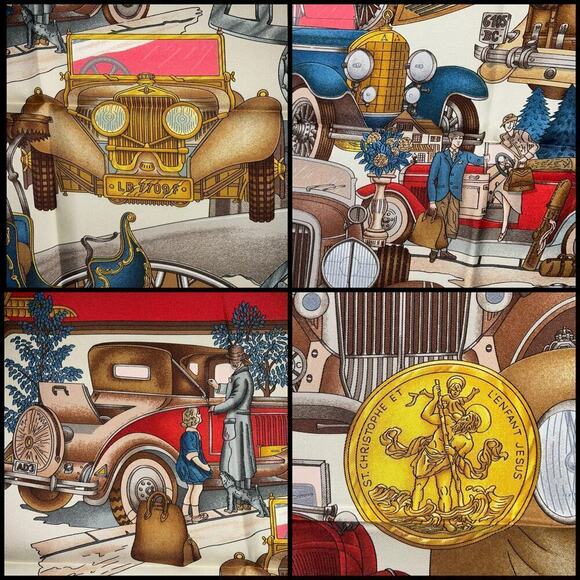 Hermes Rare Vintage 90cm Silk Scarf Automobile Hermès by Joachim Metz New in Box - Picture 8 of 16